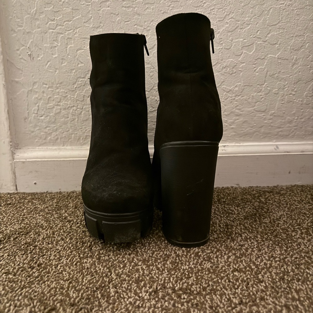 Black Platform Ankle Boots - Picture 2 of 2